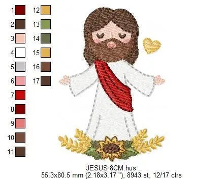 Jesus embroidery design - christian embroidery designs machine embroidery pattern - Jesus design jesus christ pattern - catholic embroidery Marcia Embroidery
