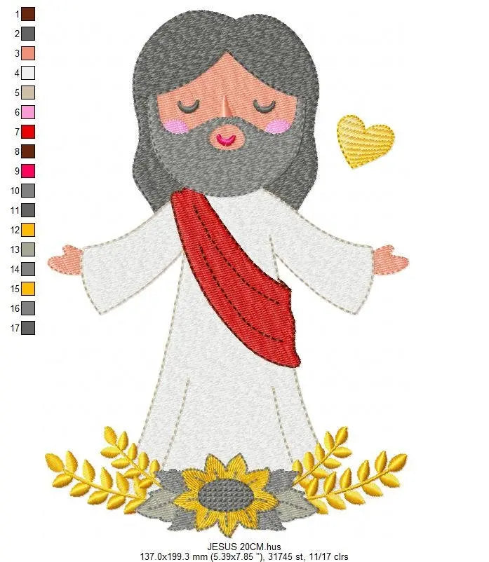 Jesus embroidery design - christian embroidery designs machine embroidery pattern - Jesus design jesus christ pattern - catholic embroidery Marcia Embroidery
