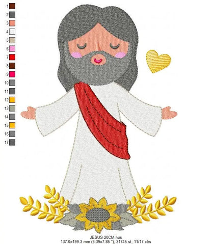 Jesus embroidery design - christian embroidery designs machine embroidery pattern - Jesus design jesus christ pattern - catholic embroidery Marcia Embroidery