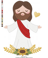 Cargar imagen en el visor de la galería, Jesus embroidery design - christian embroidery designs machine embroidery pattern - Jesus design jesus christ pattern - catholic embroidery
