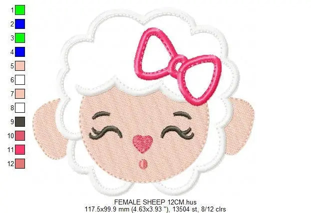 Sheep embroidery design - Lamb embroidery designs machine embroidery pattern - baby girl embroidery - boy embroidery sheep applique design Marcia Embroidery
