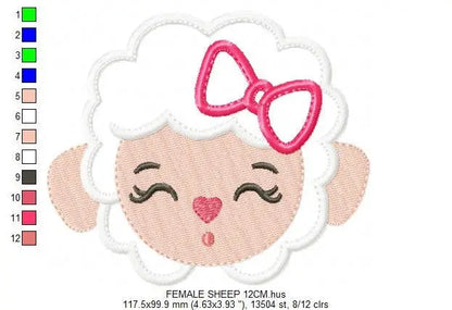 Sheep embroidery design - Lamb embroidery designs machine embroidery pattern - baby girl embroidery - boy embroidery sheep applique design Marcia Embroidery
