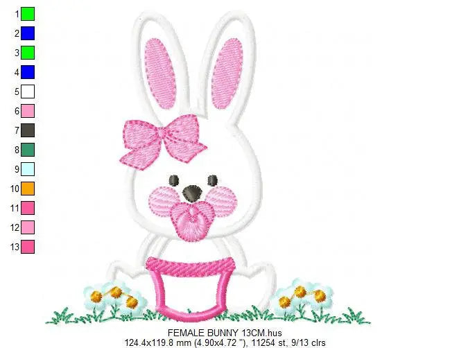 Bunny embroidery design - Rabbit embroidery designs machine embroidery pattern - baby embroidery file nurserry embroidery rabbit with grass Marcia Embroidery