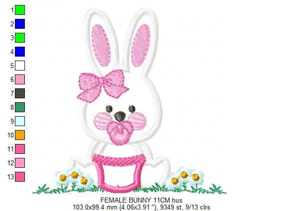 Bunny embroidery design - Rabbit embroidery designs machine embroidery pattern - baby embroidery file nurserry embroidery rabbit with grass Marcia Embroidery