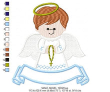 Cargar imagen en el visor de la galería, Angel embroidery designs - Girl embroidery design machine embroidery pattern - Boy embroidery file - angel applique design boy and girl
