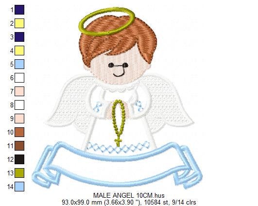 Angel embroidery designs - Girl embroidery design machine embroidery pattern - Boy embroidery file - angel applique design boy and girl