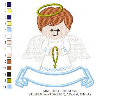 Angel embroidery designs - Girl embroidery design machine embroidery pattern - Boy embroidery file - angel applique design boy and girl