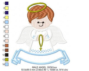 Angel embroidery designs - Girl embroidery design machine embroidery pattern - Boy embroidery file - angel applique design boy and girl