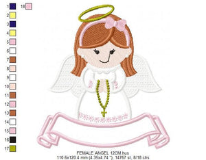 Angel embroidery designs - Girl embroidery design machine embroidery pattern - Boy embroidery file - angel applique design boy and girl