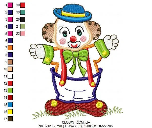 Clown embroidery designs - Circus embroidery design machine embroidery pattern - instant download kid embroidery file - boy embroidery Marcia Embroidery