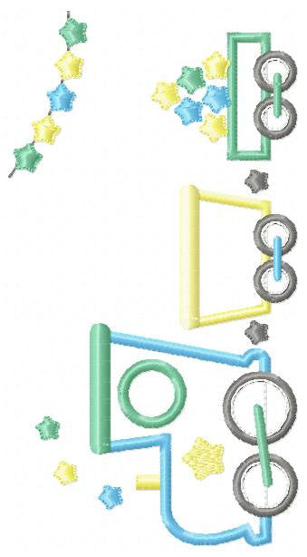 Train embroidery designs - Newborn nursery decoration machine embroidery pattern - Baby Boy and Girl Train applique - Instant download pes