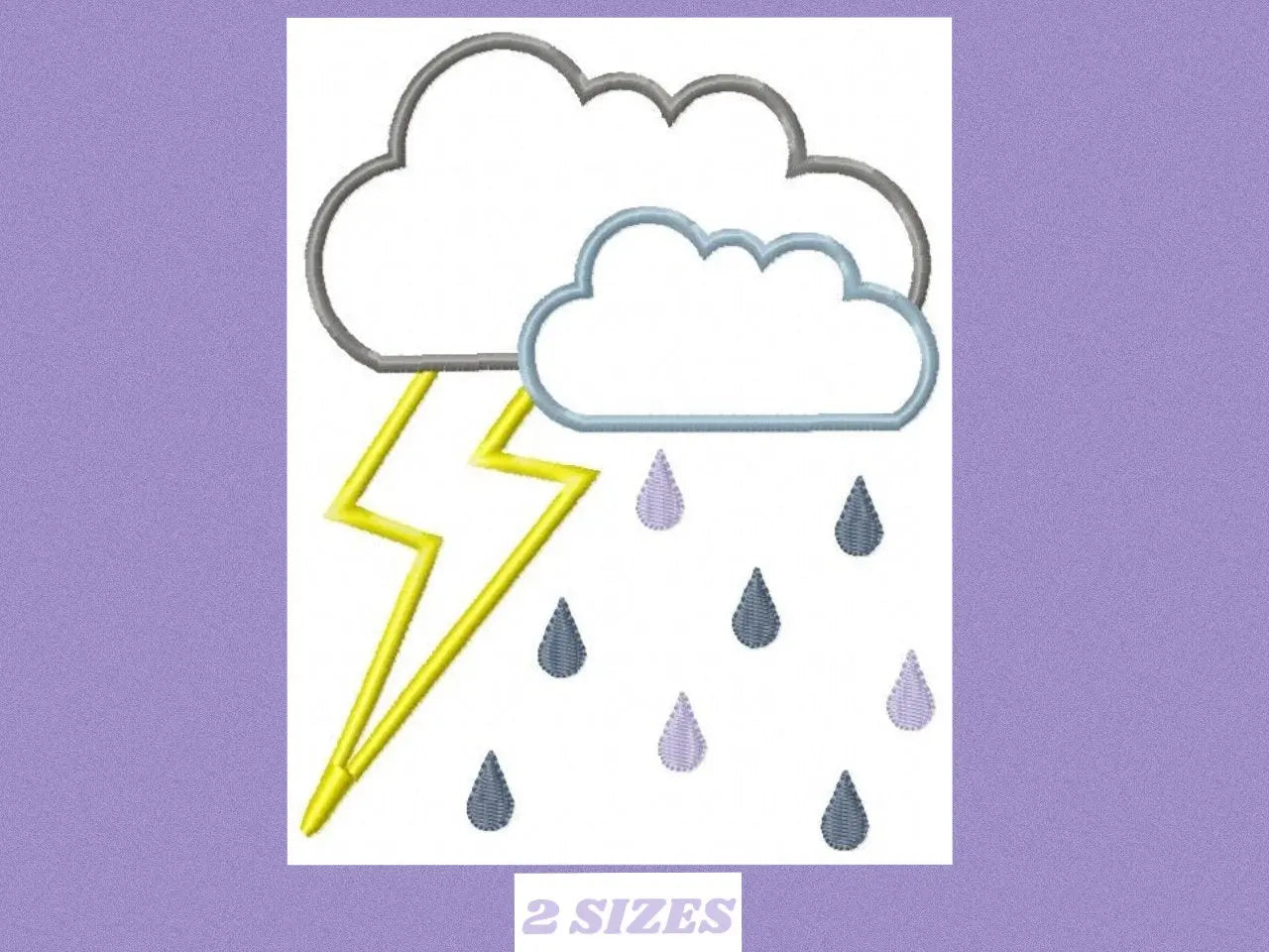 Cloud embroidery design - rain embroidery designs machine embroidery pattern - storm embroidery file - kid embroidery cloud applique design Marcia Embroidery