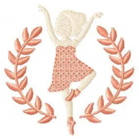 Ballerina embroidery designs - Ballet embroidery design machine embroidery pattern - baby girl embroidery file - Ballerina Wreath Laurel hus Marcia Embroidery