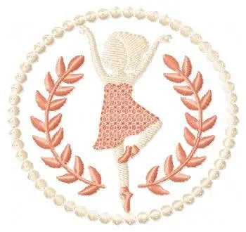 Ballerina embroidery designs - Ballet embroidery design machine embroidery pattern - baby girl embroidery file - Ballerina Wreath Laurel hus Marcia Embroidery