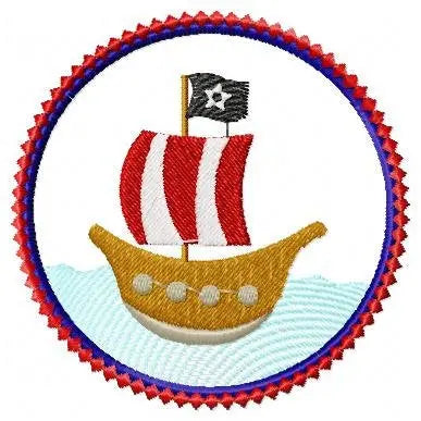 Pirate embroidery designs - Pirate ship embroidery design machine embroidery pattern - pirate applique design - boat embroidery boy applique Marcia Embroidery
