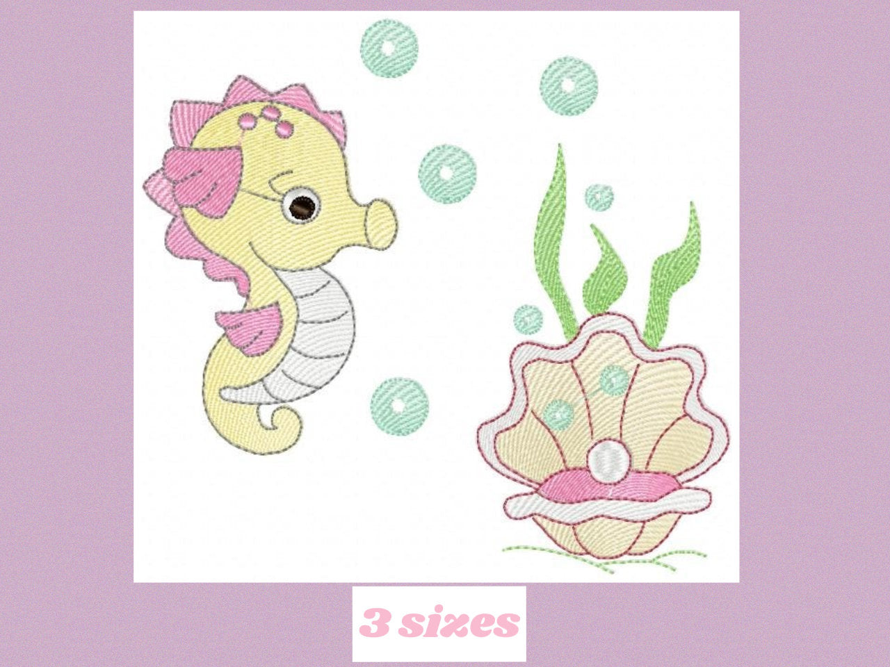 Seahorse embroidery design - Animal embroidery designs machine embroidery pattern - oyster embroidery file - baby embroidery Seahorse design