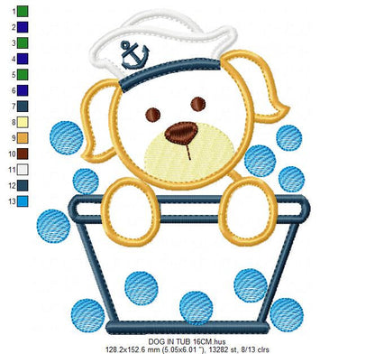 Dogs embroidery designs - Sailor embroidery design machine embroidery pattern - puppy embroidery file - baby boy embroidery dog applique
