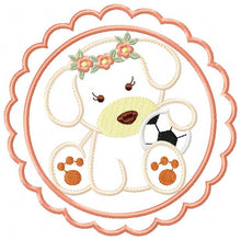 Cargar imagen en el visor de la galería, Dogs embroidery designs - Baby girl embroidery design machine embroidery pattern - puppy embroidery file - Dog applique design download
