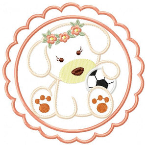 Dogs embroidery designs - Baby girl embroidery design machine embroidery pattern - puppy embroidery file - Dog applique design download