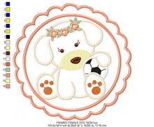 Laden Sie das Bild in den Galerie-Viewer, Dogs embroidery designs - Baby girl embroidery design machine embroidery pattern - puppy embroidery file - Dog applique design download
