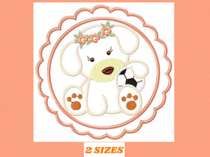 Dogs embroidery designs - Baby girl embroidery design machine embroidery pattern - puppy embroidery file - Dog applique design download