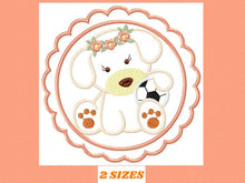 Cargar imagen en el visor de la galería, Dogs embroidery designs - Baby girl embroidery design machine embroidery pattern - puppy embroidery file - Dog applique design download
