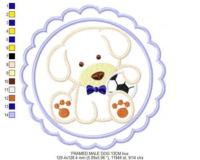 Dogs embroidery designs - Soccer embroidery design machine embroidery pattern - puppy embroidery file - female dog embroidery dog applique Marcia Embroidery