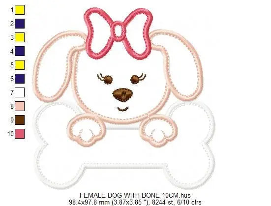 Dogs embroidery designs - Dog embroidery design machine embroidery pattern - puppy embroidery file - girl embroidery dog applique design Marcia Embroidery