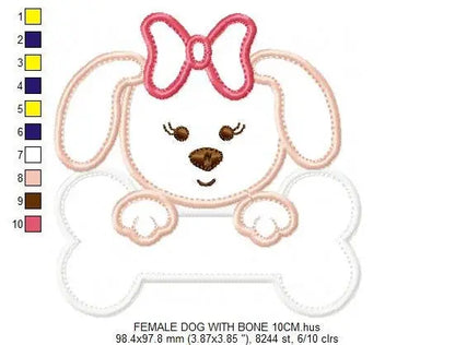 Dogs embroidery designs - Dog embroidery design machine embroidery pattern - puppy embroidery file - girl embroidery dog applique design Marcia Embroidery