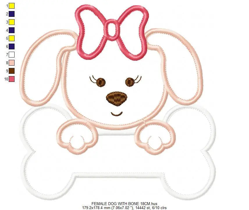 Dogs embroidery designs - Dog embroidery design machine embroidery pattern - puppy embroidery file - girl embroidery dog applique design Marcia Embroidery