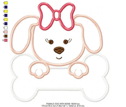 Dogs embroidery designs - Dog embroidery design machine embroidery pattern - puppy embroidery file - girl embroidery dog applique design Marcia Embroidery