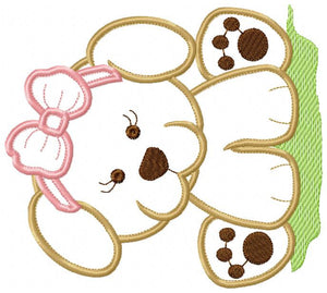 Dogs embroidery designs - Baby girl embroidery design machine embroidery pattern - Puppy embroidery file - Dog applique design digital file