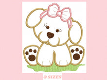 Cargar imagen en el visor de la galería, Dogs embroidery designs - Baby girl embroidery design machine embroidery pattern - Puppy embroidery file - Dog applique design digital file
