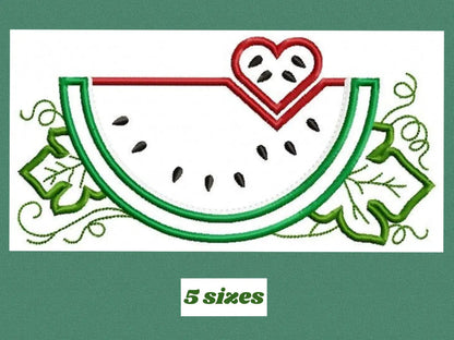 Watermelon embroidery designs - Fruit embroidery design machine embroidery pattern - Watermelon applique design - Kitchen embroidery file Marcia Embroidery