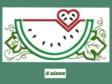 Load image into Gallery viewer, Watermelon embroidery designs - Fruit embroidery design machine embroidery pattern - Watermelon applique design - Kitchen embroidery file
