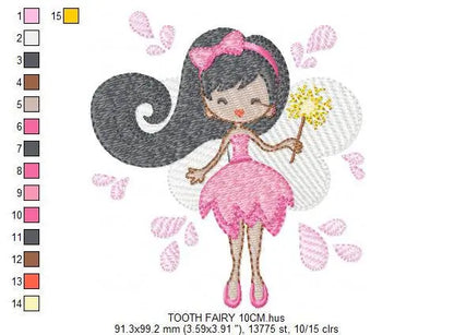 Tooth Fairy embroidery designs - Fairy godmother embroidery design machine embroidery pattern - fairy design Baby girl embroidery file pixie Marcia Embroidery