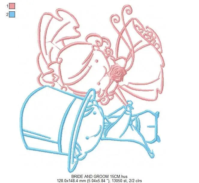 Couple embroidery designs - Wedding embroidery design machine embroidery pattern - instant download boy embroidery girl embroidery wedding Marcia Embroidery