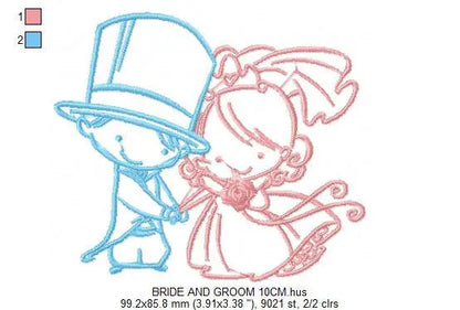 Couple embroidery designs - Wedding embroidery design machine embroidery pattern - instant download boy embroidery girl embroidery wedding Marcia Embroidery