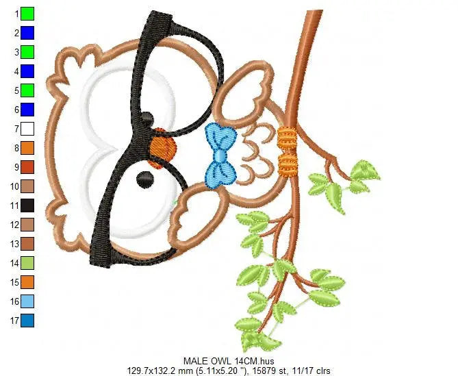 Owl embroidery design - Owl with glasses embroidery design machine embroidery pattern - Teacher embroidery file - bird owl applique design Marcia Embroidery