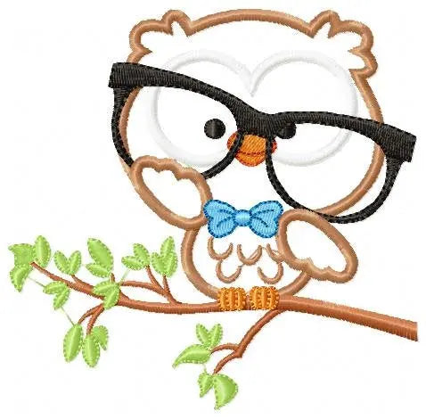 Owl embroidery design - Owl with glasses embroidery design machine embroidery pattern - Teacher embroidery file - bird owl applique design Marcia Embroidery