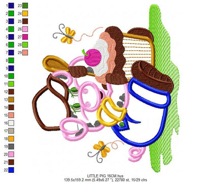 Pig embroidery design - Cooker embroidery designs machine embroidery pattern - Kitchen embroidery file - pig applique design download