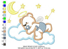 Laden Sie das Bild in den Galerie-Viewer, Bear embroidery designs - Teddy embroidery design machine embroidery pattern - baby girl embroidery file - boy kid embroidery bear sleeping

