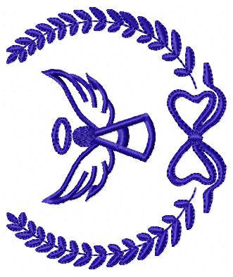 Laurel with Crown embroidery designs - Laurel Wreath with angel wings embroidery design machine embroidery pattern - instant download pes