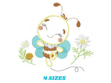 Load image into Gallery viewer, Bee embroidery design - Bees embroidery designs machine embroidery pattern - Baby girl embroidery file - honey bee applique design newborn
