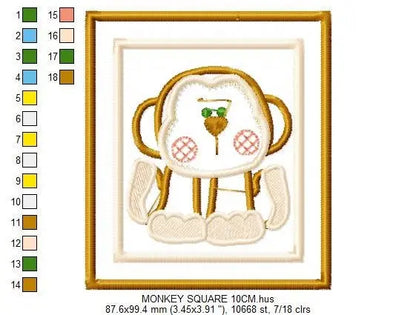 Safari embroidery design - Animals embroidery designs machine embroidery pattern - Giraffe embroidery - Tiger Elephant Zebra Hippo Monkey Marcia Embroidery