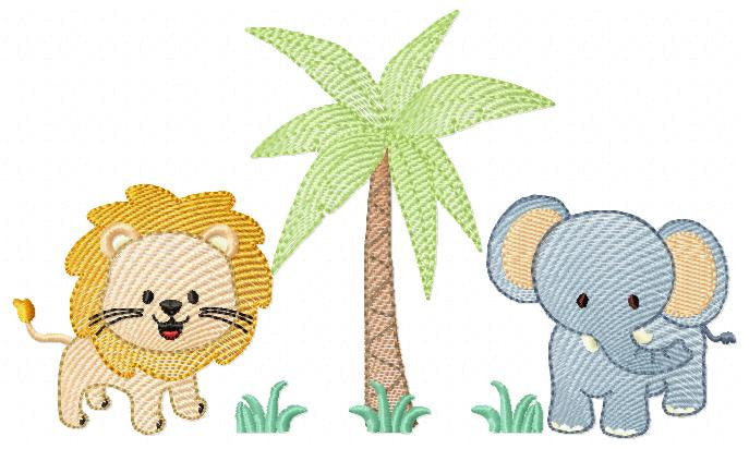 Safari embroidery designs - Animals embroidery design machine embroidery pattern - Lion embroidery file elephant embroidery for boys blanket
