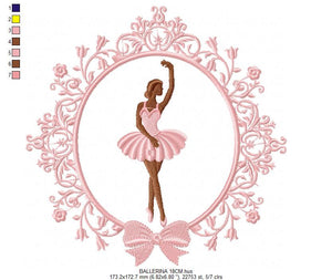 Ballerina embroidery designs - Ballet embroidery design machine embroidery pattern - instant download - baby girl embroidery file dancer