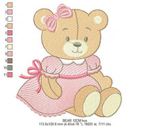Carica l&#39;immagine nel visualizzatore di Gallery, Bear embroidery designs - Baby girl embroidery design machine embroidery pattern - Female bear embroidery file - Teddy Bear applique design
