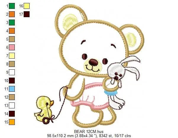 Bear embroidery designs - Teddy embroidery design machine embroidery pattern - baby boy embroidery file - Teddy Bear applique design girl Marcia Embroidery
