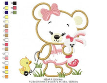 Carica l&#39;immagine nel visualizzatore di Gallery, Bear embroidery designs - Teddy embroidery design machine embroidery pattern - baby boy embroidery file - Teddy Bear applique design girl
